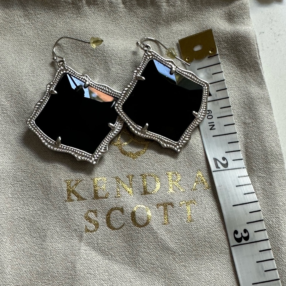 Kendra Scott Onyx and Silver Statement Earrings